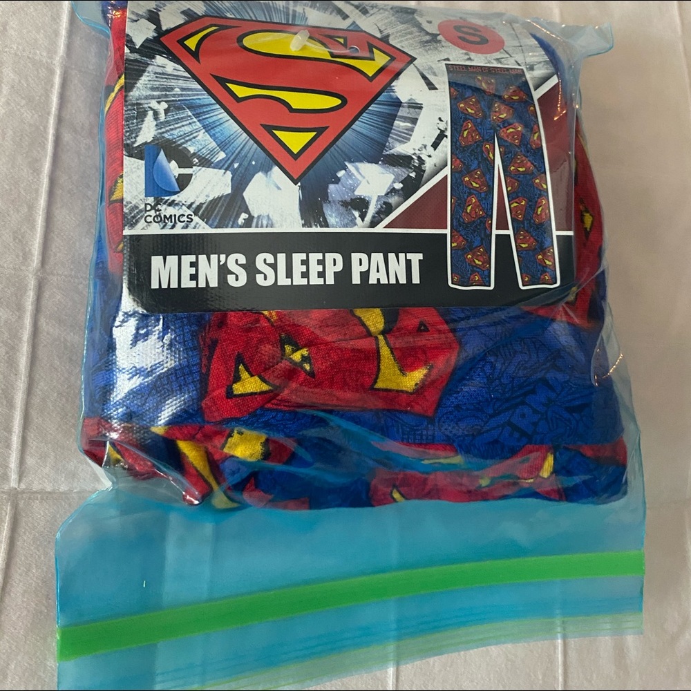Men's Superman pajama pants.